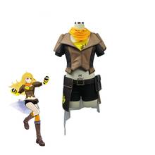 Trailer amarillo Yang Xiao, traje largo de Cosplay para mujer, Disfraces de Halloween, conjunto completo 2024 - compra barato