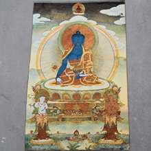 Вышитая парчовая картина тханка на ткани религиозная статуя Будды байфу Экзорцизм мастер медицины тибетский Будда картина 2024 - купить недорого