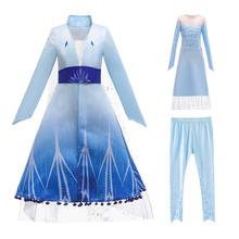 Vestido de princesa Elsa 2 para niña, conjunto de reina de manga larga, Cosplay de Navidad, fiesta de cumpleaños, ropa de Elza, disfraz de Halloween, novedad 2024 - compra barato