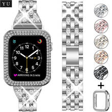 Rhinestone jewelry flash Band+Protective case for Apple Watch 38/40/42/44mm Strap Bracelet for iWatch Series 5 4 3 2 Watchband 2024 - buy cheap