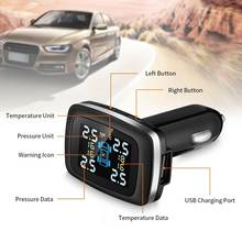 Vehicle tire pressure detector Digital display TPMS LCD Wireless Car Tire Pressure Monitoring System with External Sensor Kit 2024 - buy cheap