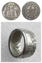 Handmade Ring By France 5 Francs LAN 4 A Silver Plated Copy Coin In Sizes 8-16 2024 - buy cheap