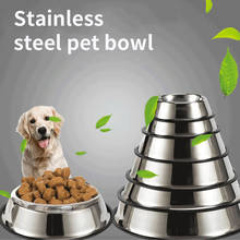 Tazón de perro de acero inoxidable, antideslizante, duradero, anticaída, cuencos de alimentación para perros pequeños medianos, comedero para gatos, producto para mascotas 2024 - compra barato