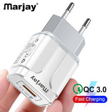 Зарядное устройство Marjay сетевое с USB-портами и поддержкой быстрой зарядки, 18 Вт, 3,0 2024 - купить недорого