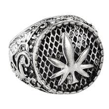 Модное кольцо на палец с Кленовым листом для мужчин и женщин, персонализированные Винтажные Ювелирные изделия в стиле панк, мужские серебряные кольца 2024 - купить недорого
