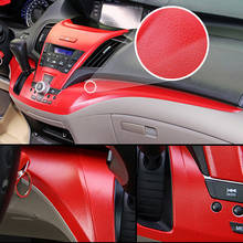 10cmx152cm Black Red Leather Grain Texture Vinyl Car Wrap Sticker Decal Film Sheet Self Adhesive sticker Interior Car Styling 2024 - купить недорого