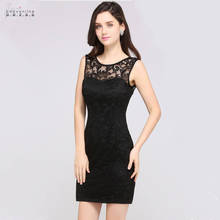 Elegant Above Knee Lace Cocktail Dresses Sexy Backless Tight Mini Party Dresses O-neck Vestidos Coctel Robe de Cocktail 2024 - buy cheap