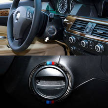 Adesivo de fibra de carbono para carro, dispositivo de ignição, tampa de anel, para bmw e60 série 5 2008 a 2010 2024 - compre barato