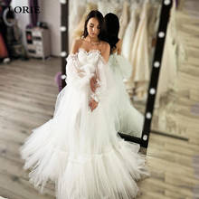 LORIE Boho Wedding Dress A-Line Appliques Puff Sleeves Bride Dress Vestido de Voiva Lace Wedding Gown Custom Made 2024 - buy cheap