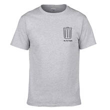 Camiseta masculina com logo de lata de lixo, camiseta estilo harajuku de algodão, manga curta, gola redonda, camisetas soltas, para homens 2024 - compre barato