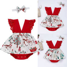 Emmaaby/Рождественская юбка-пачка для маленьких девочек; кружевной лоскутный комбинезон с v-образным вырезом и цветочным принтом в стиле пэчворк; боди; одежда 2024 - купить недорого