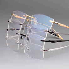 Zerosun-gafas con montura para hombre, anteojos sin montura de titanio, gafas graduadas para miopía, presbicia, estuche ultraligero gratis 2024 - compra barato