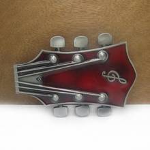 Buckleclub wholesale zinc alloy retro red guitar head music jeans gift cowboy belt buckle FP-02744-3 with 4cm width loop 2024 - buy cheap