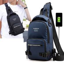 Wysfor-mochila cruzada de nailon para hombre, bolso de pecho masculino con interfaz USB de carga, a la moda, de un solo hombro 2024 - compra barato