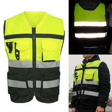 Colete de segurança reflexivo, visibilidade alta, jaqueta de zíper, proteção de tráfego, roupa reflexiva, colete de segurança 2024 - compre barato