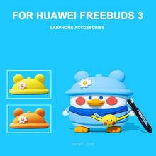 Funda 3D para auriculares Huawei Freebuds 3, cubierta de silicona con bonito dibujo de perro tostado para Huawei Freebuds 3, con llavero 2024 - compra barato