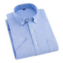 2020 nova chegada do verão camisa masculina de manga curta oxford sólidos camisas masculinas trabalho formal vestido negócios masculina da022 2024 - compre barato
