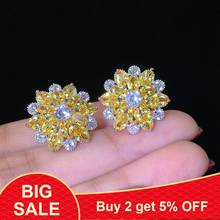 Hot Sale Bling Zircon Stone Flower Silver Stud Earrings for Women Fashion Jewelry Korean Silver Earrings 2024 - buy cheap