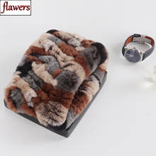 New Fashion Natural Fur Ring Scarves Warm Women Genuine Rex Rabbit Fur Headbands Scarf Good Elastic Knitted Real Fur Ring Scarf 2024 - buy cheap