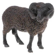 Figura realista de Animal de granja de ovejas negras, juguete para niños pequeños, decoración del hogar, coleccionable 2024 - compra barato