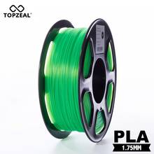 TOPZEAL Clear 3D Plastic Filament PLA Filament 1.75mm 1KG Dimensional Accuracy +/- 0.02mm Transparent Green for 3D Printer 2024 - buy cheap
