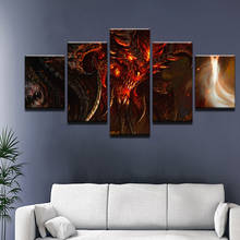 5 painel abstracto fogo dragão cartaz da arte parede imagem da parede decoração para casa sala de estar impressão da lona parede a óleo 2024 - compre barato