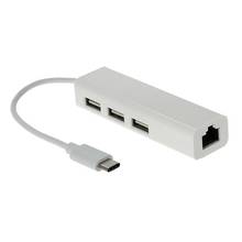 Адаптер Ethernet 3 USB C Hub к Ethernet RJ45 Lan адаптер Сетевая карта кабель Тип C сетевая карта USB Ethernet конвертер 2024 - купить недорого