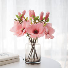 Flores artificiales de Magnolia, flores falsas para bodas, decoraciones nupciales para el hogar, restaurante y cafetería, 1 pieza 2024 - compra barato