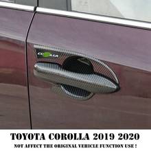 Подходит для Toyota Corolla E210 Sedan 2019 2020 автомобильный Стайлинг углеродное волокно цветные дверные ручки чаши вставки крышка ручки 2024 - купить недорого