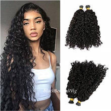 Pre Bonded Kinky Curly I Tip Hair Extensions Soft Curly Micro Links Brazilian Remy Keratin Fusion I Tip Hair 100g 100strands 2024 - buy cheap