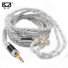 KZ Earphone 8 Core Cable Silver Blue Hybrid 784 cores Silver plated Upgrade Cable For KZ ZSX ZAX ZS10 PRO ZSN PRO C12 CA16 C10 2024 - buy cheap