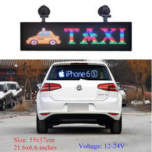 Indoor Programmable Scroll Text Image LED Sign Car Display 21x6 inch RGB Full Color PH4mm Led Sign Car Rear Window Message Board 2024 - купить недорого