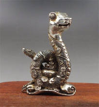 YM Copper Statue Collectable Chinese Brass Carved Animal Zodiac Snake Cobra Coin Exquisite Small Statues 2024 - buy cheap