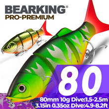 Приманка для рыбалки Bearking, 5 шт./лот, гольян M54s, лазерная жесткая искусственная приманка с 3d-глазами, 80 мм, 10 г, воблеры для рыбалки 2024 - купить недорого
