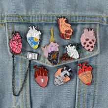 Metal heart brooches Enamel pin Cute Cartoon bag badge jewelry Wholesale for friend 2024 - buy cheap