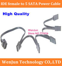 High Quality 4pin  IDE female to 5 SATA power supply cable IDE to 5 SATA Extension cable 60cm 2024 - buy cheap