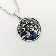 Christian Medal Jesus pendant necklace Vintage color stainless steel Christian jewelry Jesus medal necklace religous 2024 - buy cheap