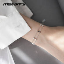Mewanry-pulsera de plata esterlina 925 para mujer, cadena hueca creativa, elegante, brillante, circón, regalo de joyería para novia 2024 - compra barato