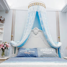 Home Bedside Crown Mosquito Net Double-layer Yarn Hollow Lace Bed Valance Luxury Princess Style Bed Curtain Solid Color Net 2024 - купить недорого