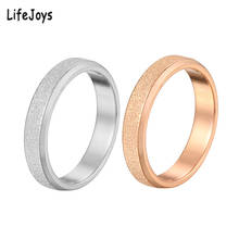 4mm Simple Matte Ring Rose Gold Silver Color Stainless Steel Matt Tail Ring For Women Men Vintage Jewelry Size 4 To 10 Quality 2024 - buy cheap