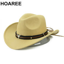 Hoaree inverno ocidental cowboy chapéu feminino camelo vaca cavalheiro jazz sombrero hombre boné vintage elegante senhora cowgirl chapéus 2024 - compre barato