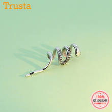 Trusta 100% de Plata de Ley 925 de plata tailandesa serpiente brazalete de oído Clip en pendientes de moda de las mujeres chica sin pendientes para Piercing joyería DS1190 2024 - compra barato