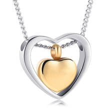 Double Heart Urn Necklace for Ashes Keepsake Cremation Jewelry for Loved One 2024 - buy cheap