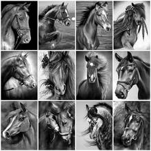 AZQSD Full Round Drill Diamond Painting Horse Handmade Gift Diamond Embroidery Animals Mosaic Children's Room Decor Needlework 2024 - buy cheap