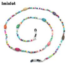 NEW Fashion Oval Wooden Beads Sunglasses Chains Colorful Reading Beaded Glasses Chain Eyewear Cord Holder Lanyard Necklace 2024 - buy cheap