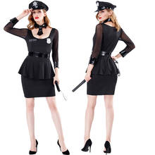 Adult Ladies Sexy Female Cop Uniform Officer Uniform Police Woman Costume Halloween Policewoman Cosplay Party Fancy Dress 2024 - buy cheap