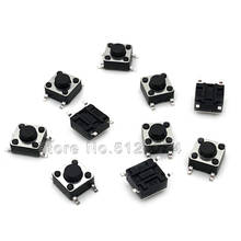 100 шт./лот 6*6*4,3 мм 4-контактный сенсорный переключатель SMD micro/key switch button 4P 6x6x4,3 новый бренд 2024 - купить недорого