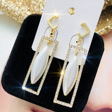 2020 High quality large pearl earrings, gold pendant earrings, fashion women's long metal earrings party jewelry 2024 - buy cheap