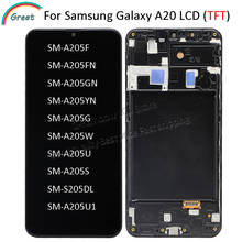 Tela tft para celular samsung galaxy, kit de reposição de tela lcd touch screen para samsung galaxy a20, a205, a205f 2024 - compre barato