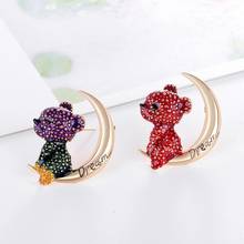 Enamel Moon Bear Brooches Women Dream 2 Color Lovely Animal Party Causal Office Brooch Pins Accessories Gifts AL678 2024 - buy cheap